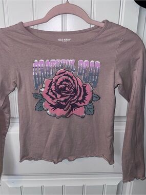 Old Navy Mauve Pink Grateful Dead Rose Graphic Tee